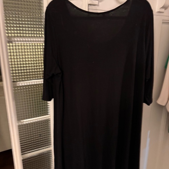 Eileen Fisher Woman Size 1X Scoop Neck 3/4 Sleeve Tunic Dress Black - Picture 5 of 9
